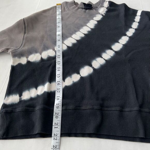 NEW Spades Women’s Dip Dye Long Drop Shoulder Sleeve Tee Shirt in Black / Grey - Picture 5 of 7